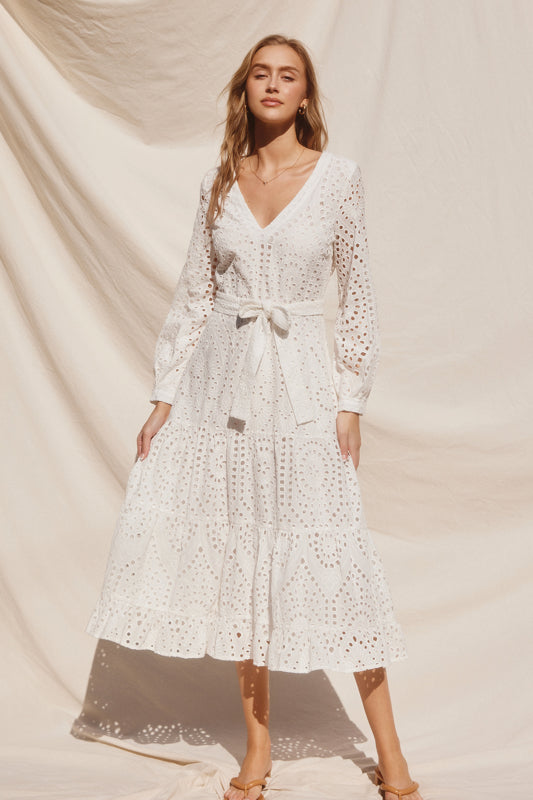 Eileen Eyelet Midi Dress