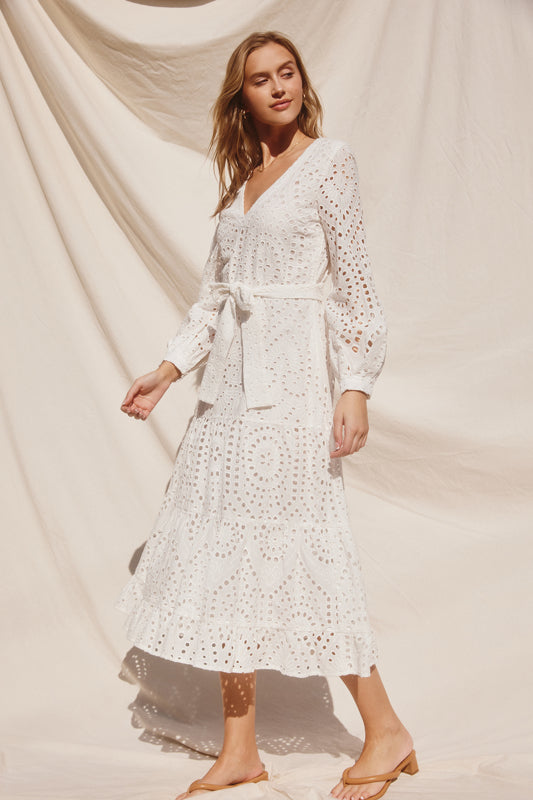 Eileen Eyelet Midi Dress