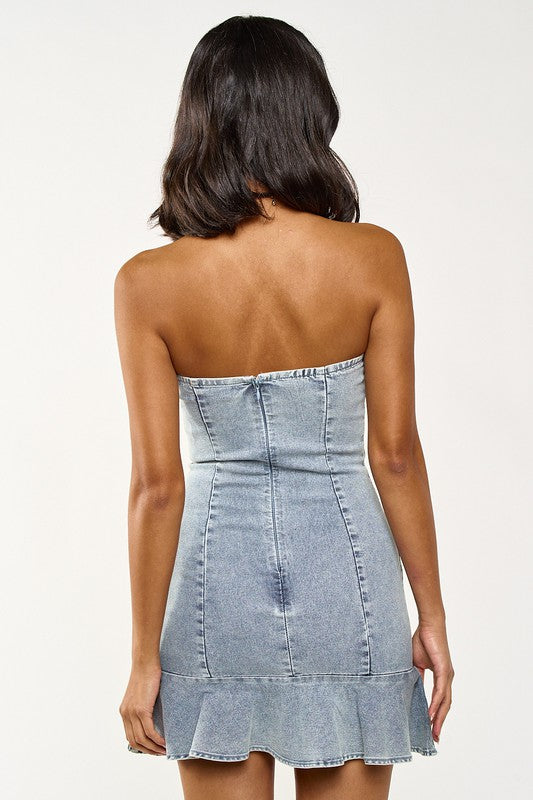 Beverly Strapless Denim Dress