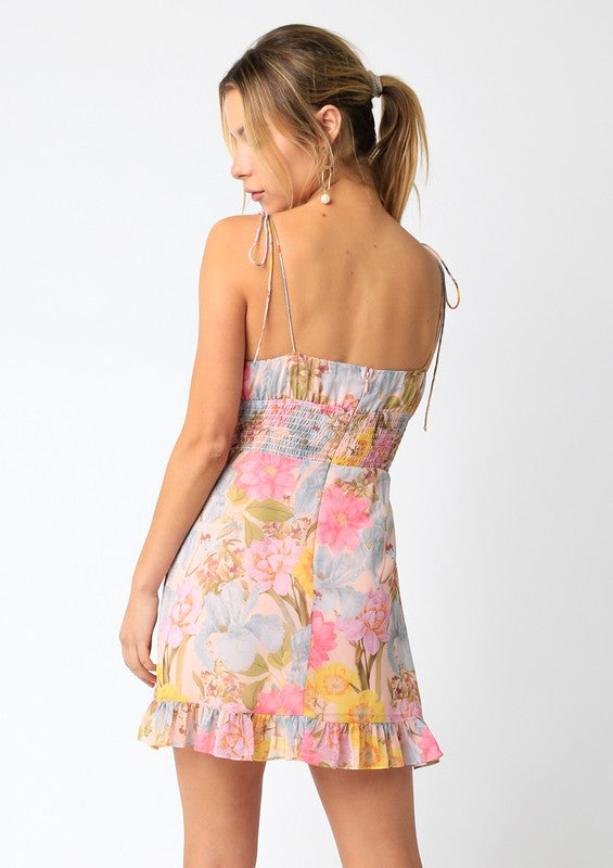 Dahlia Floral Tie Dress