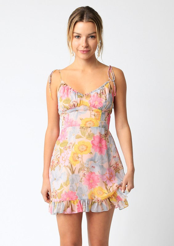 Dahlia Floral Tie Dress