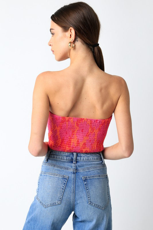 Paloma Strapless Floral V Top
