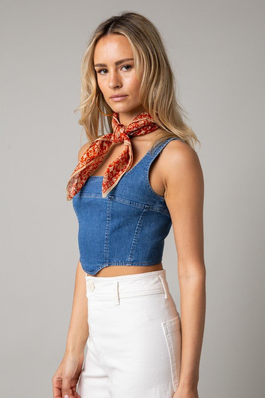 Duffy Corset Denim Top