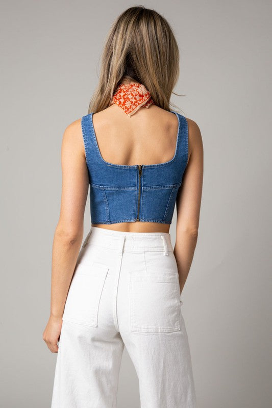 Duffy Corset Denim Top