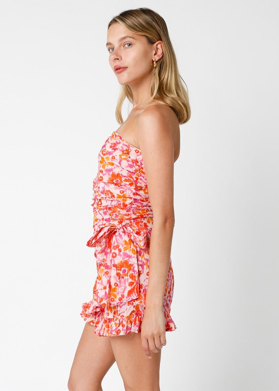 Bobbie Floral Front Tie Romper