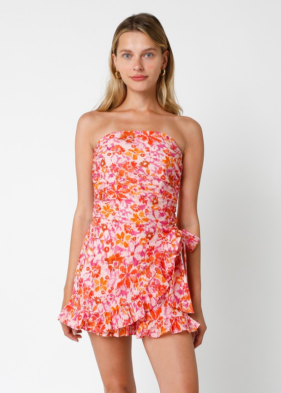 Bobbie Floral Front Tie Romper