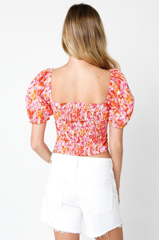 Maizie Floral V Crop Top