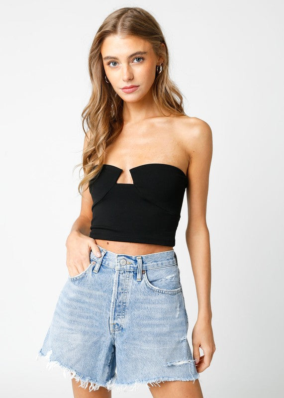 Florence Strapless Top in Black