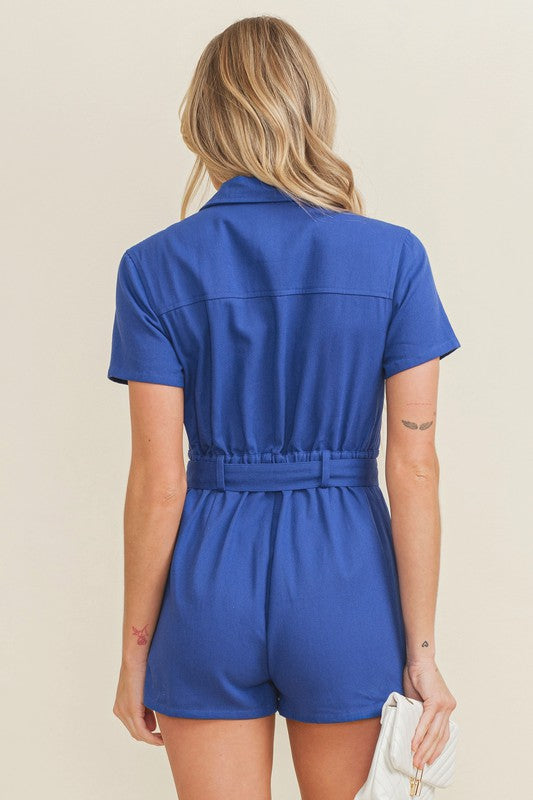 Morton Belted Royal Blue Romper