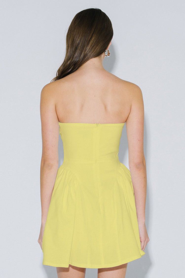 Limoncello Strapless Gathered Dress