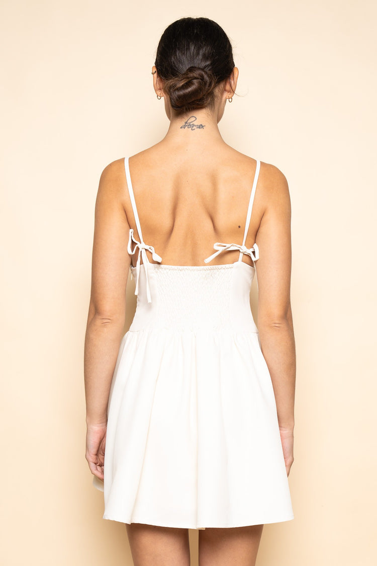Daphne Flower Dress in Cream