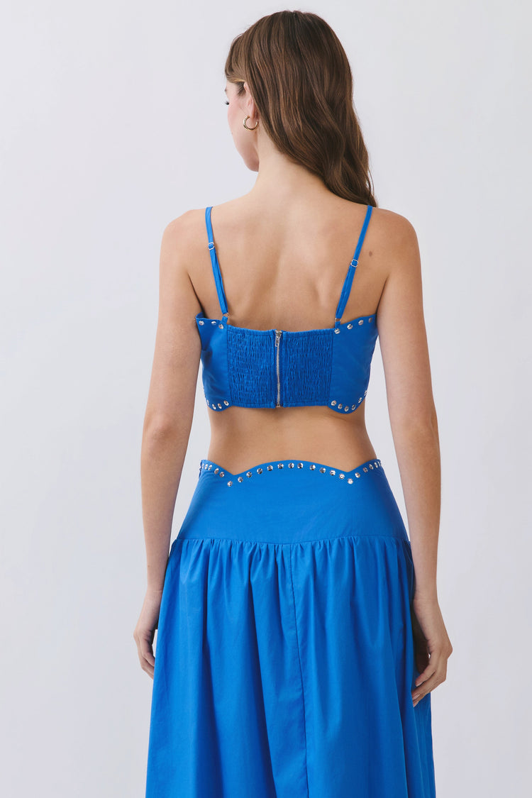 Simmons Studded Scallop Set in Blue