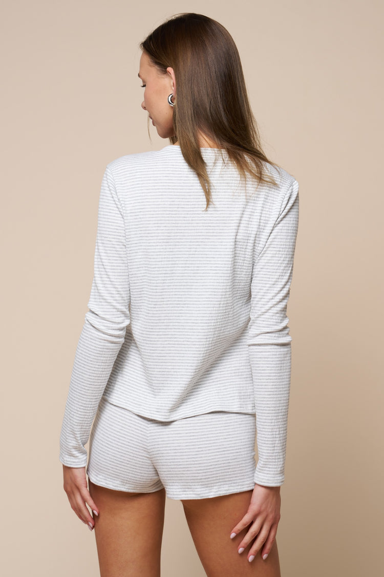 Lollie Cardigan Lounge Set in Off White/Grey