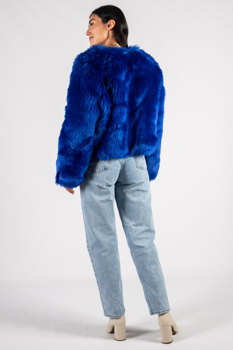 Royce Fur Jacket in Royal Blue