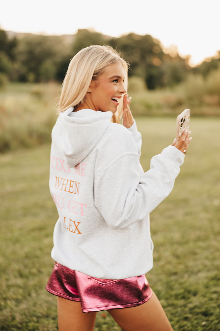 JCB Exclusive | Text Me When You Get To Lex Hoodie (Pink/Orange)