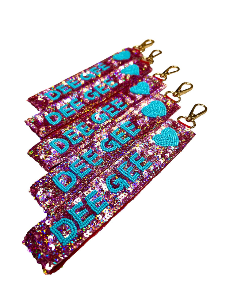 JCB Exclusive | Delta Gamma Heart Sequin Wristlet