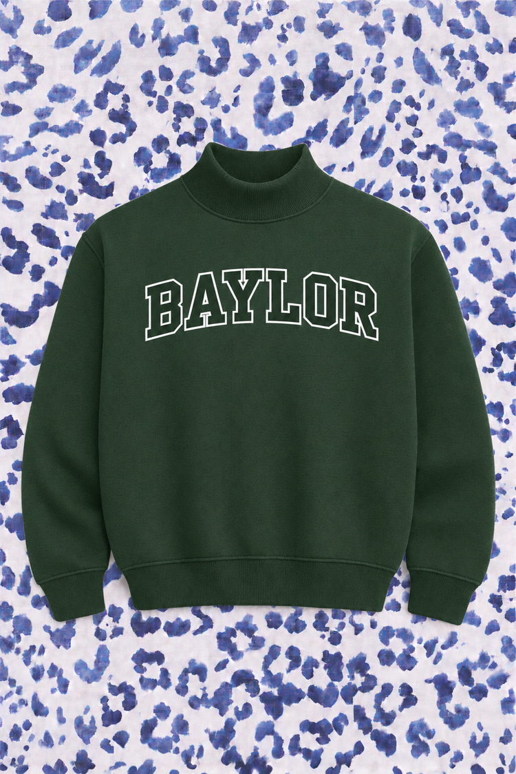 PREORDER:JCB Exclusive | Baylor Mockneck Sweatshirt in Green