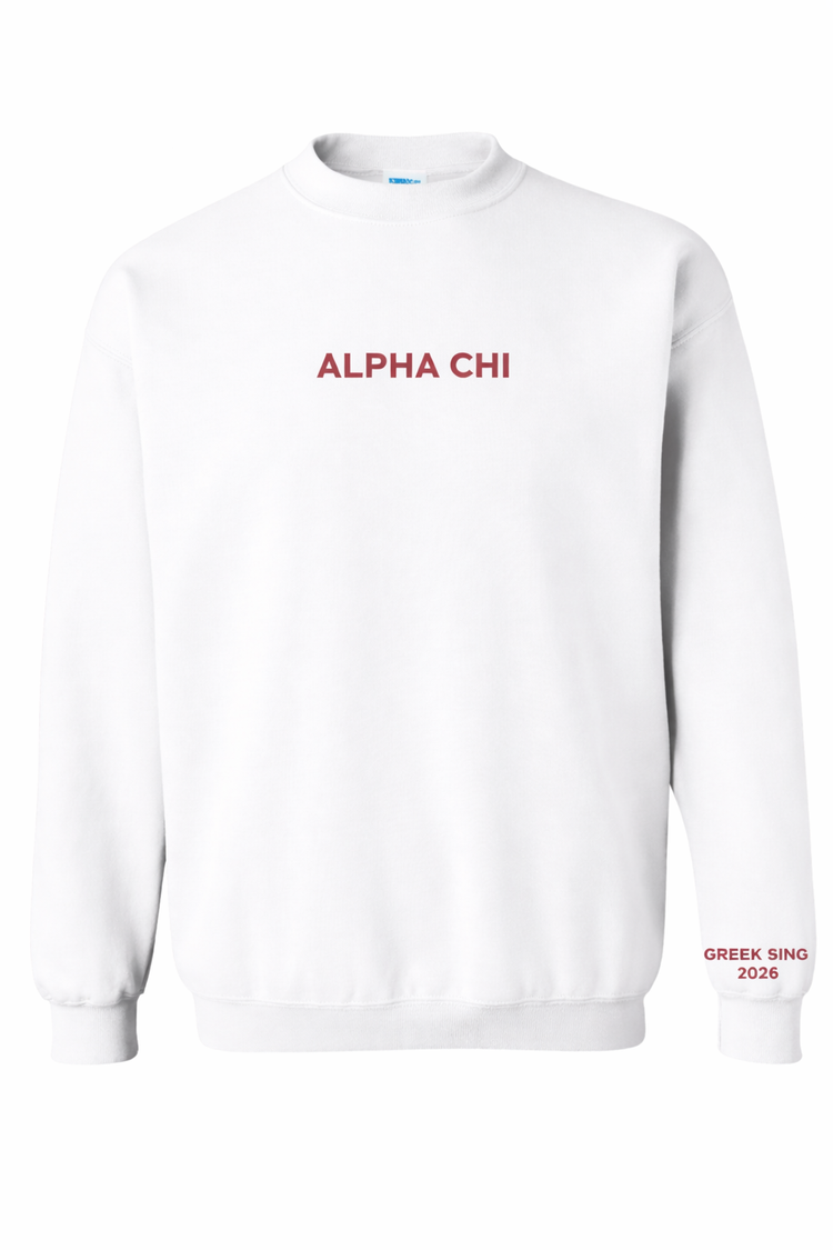 JCB Exclusive | Alpha Chi Greek Sing 2026 Sweatshirt (WHITE)