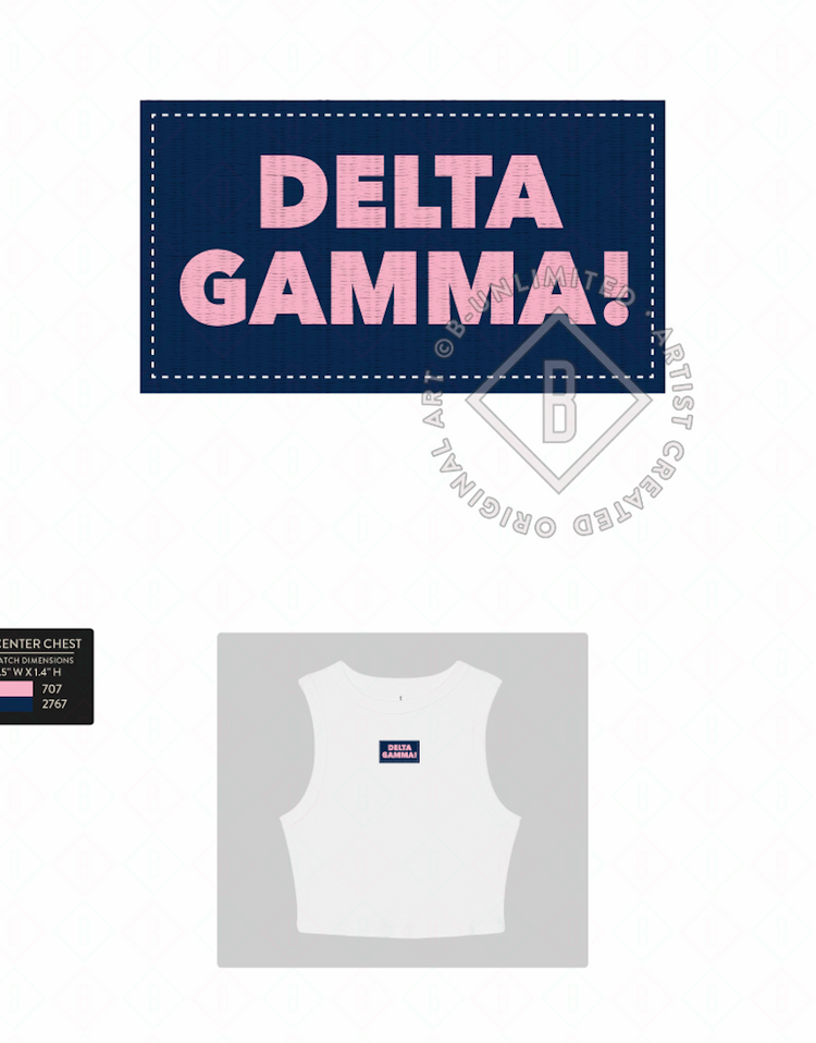 JCB EXCLUSIVE | Delta Gamma Patch Tank