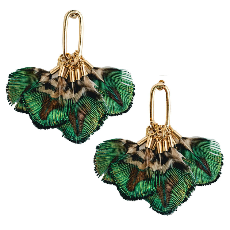 Mallard Feather Earrings | St. Armands Designs