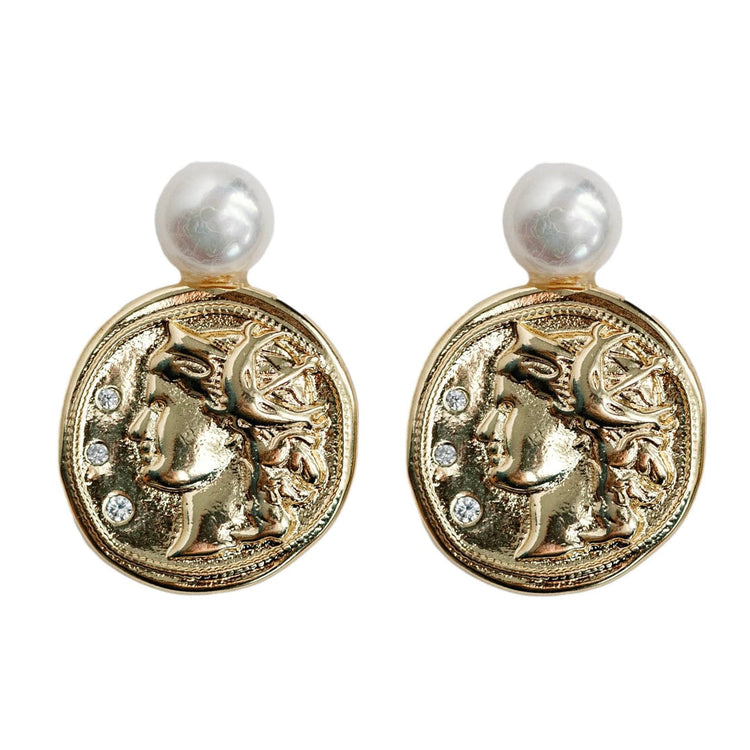 Genuine Pearl Gold Coin Earrings | St. Armands Designs