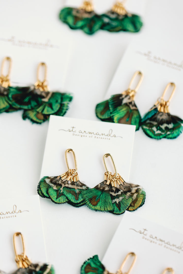 Mallard Feather Earrings | St. Armands Designs
