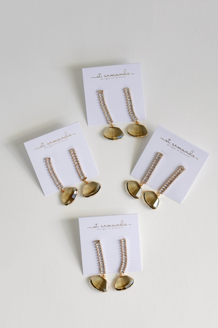 Brown Swingy Diamond Drops | St. Armands Designs