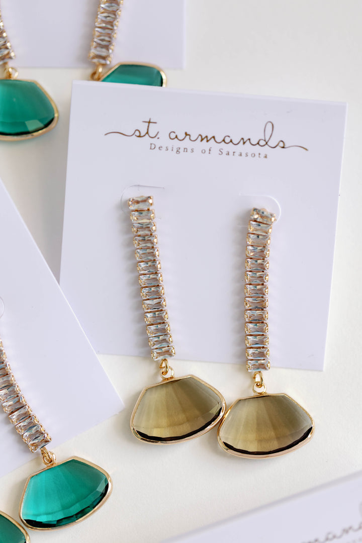 Brown Swingy Diamond Drops | St. Armands Designs