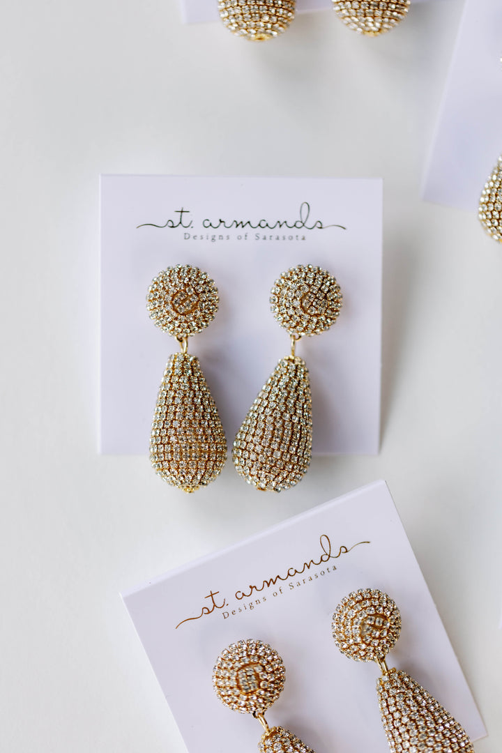Rhinestone Wrapped Drop Earrings | St. Armands Designs