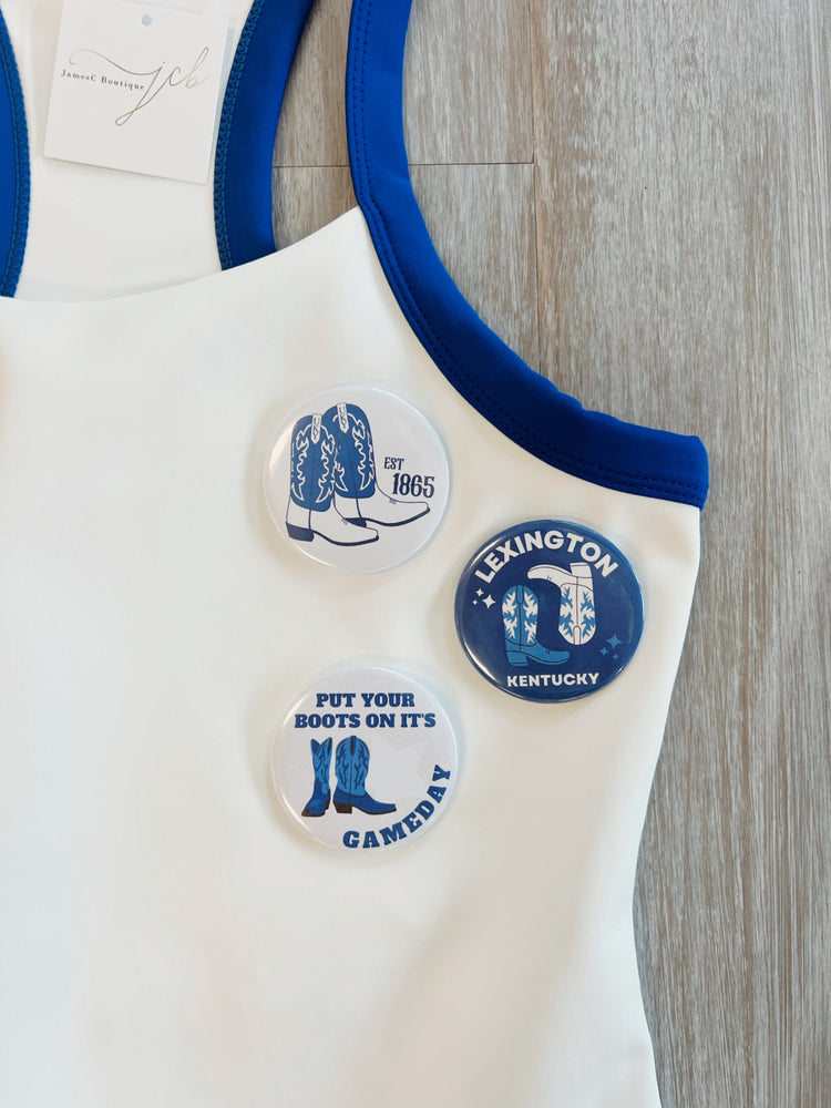 JCB Exclusive: Blue Boots Gameday Buttons