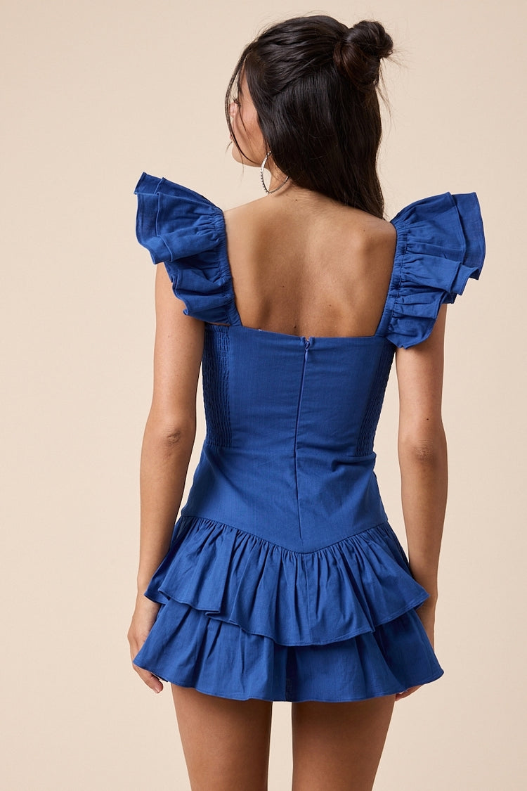 Lolli Ruffle Dress in Royal