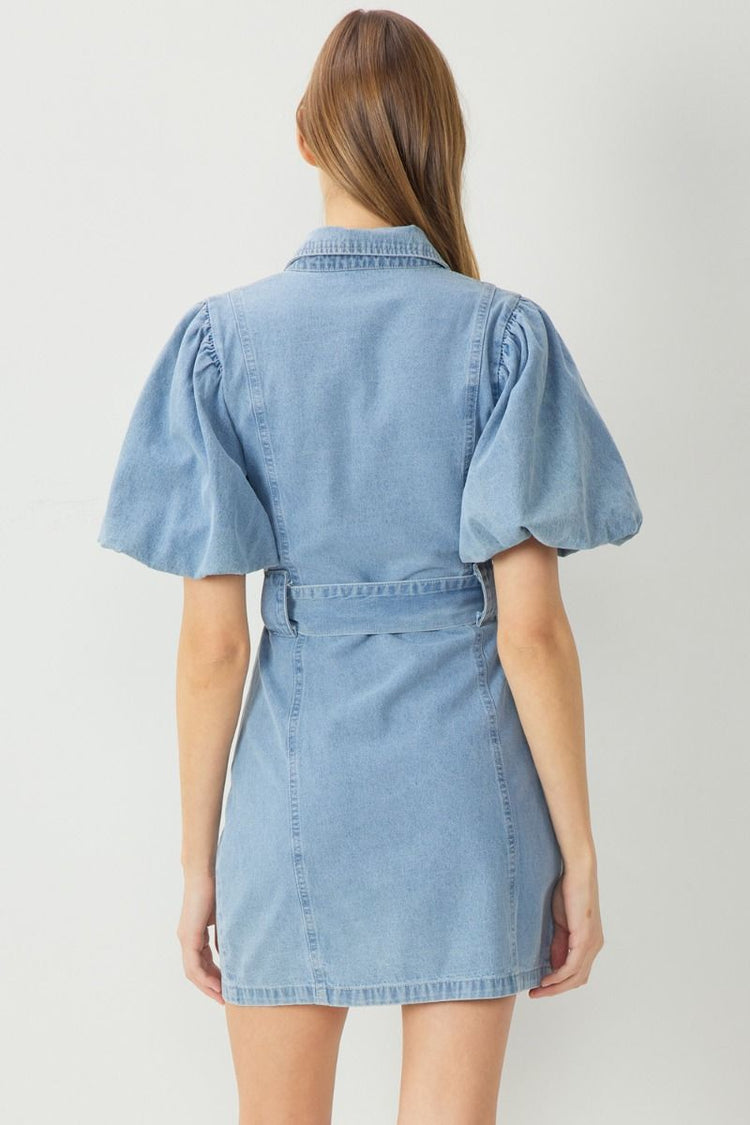 Dylan Puff Sleeve Denim Dress