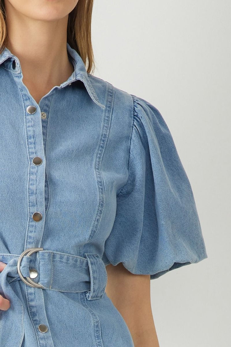 Dylan Puff Sleeve Denim Dress