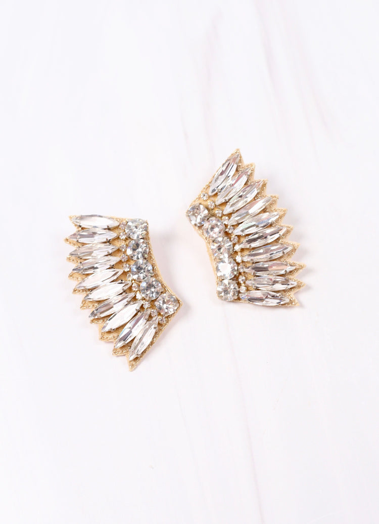 Gameday Wing Earrings in White