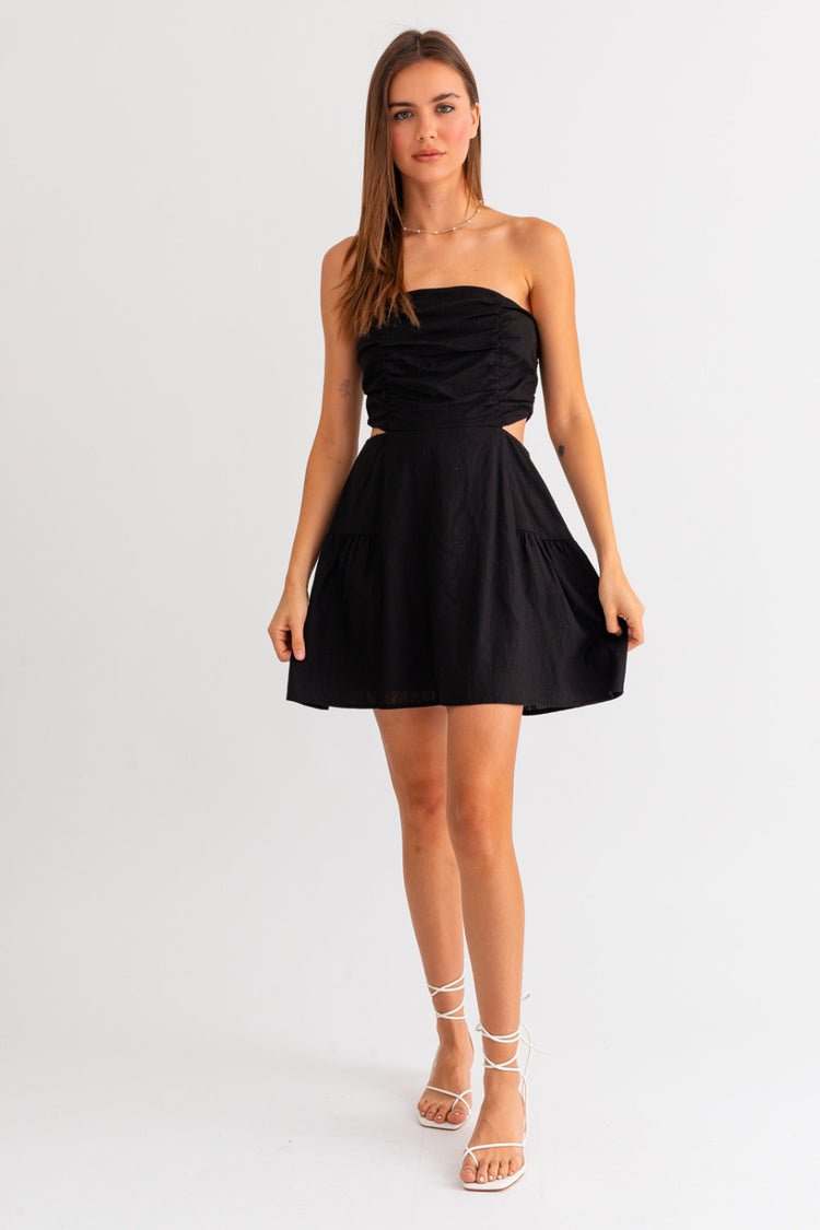 Paityn Cutout Strapless Dress in Black