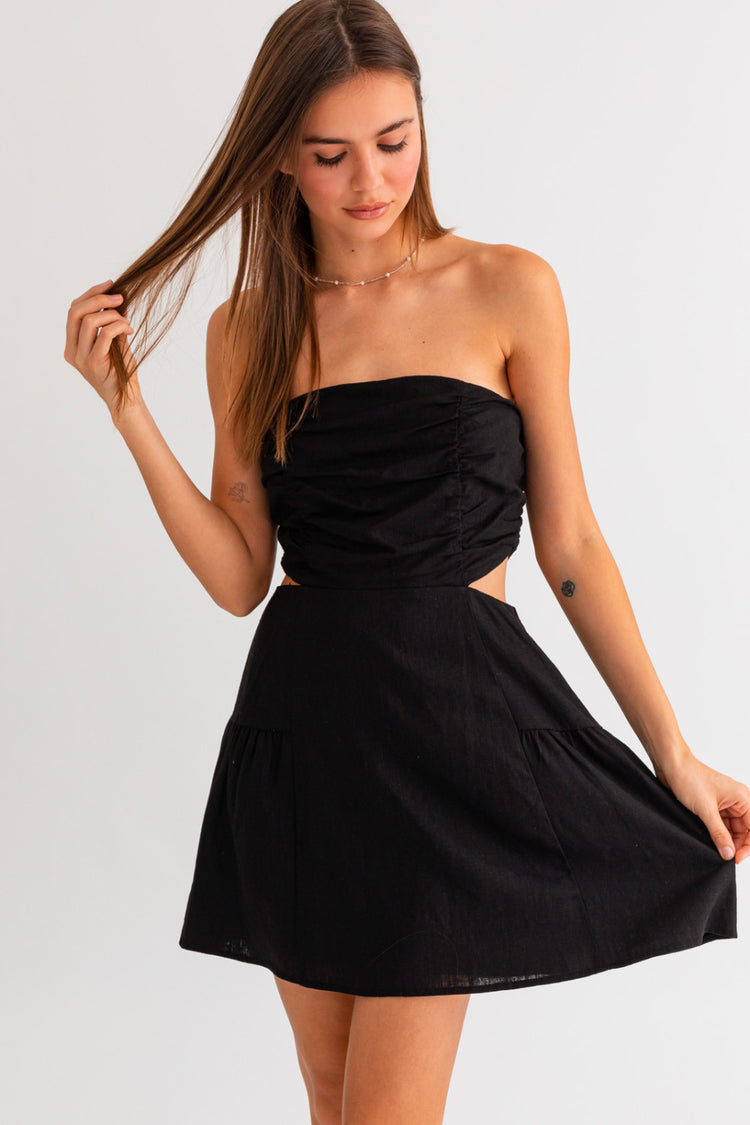 Paityn Cutout Strapless Dress in Black