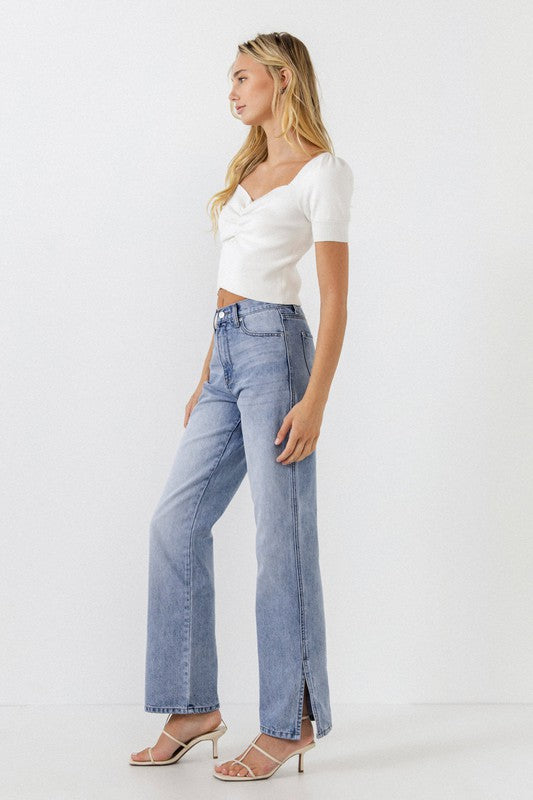 Delaney High Rise Vintage Slit Denim