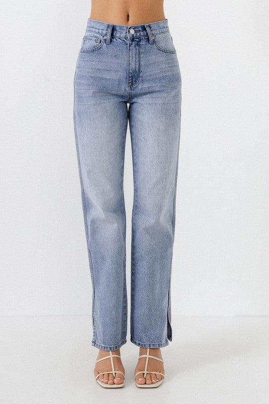 Delaney High Rise Vintage Slit Denim
