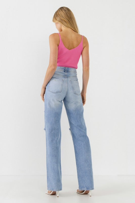 Kip Ribbed Tank in Pink