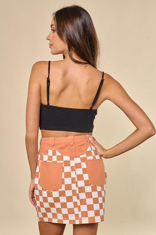 Lola Bow Crop Top in Black