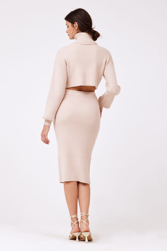 Williams Sweater Skirt Set in Oatmeal