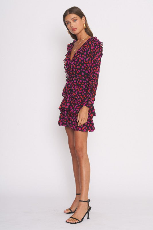 Holley Floral Ruffle Tiered Dress