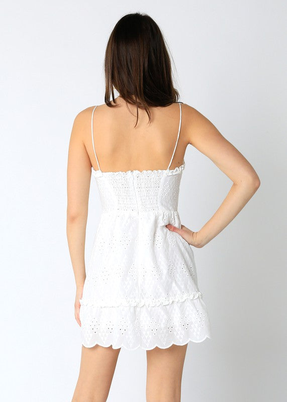 Evalina Eyelet Dress in White