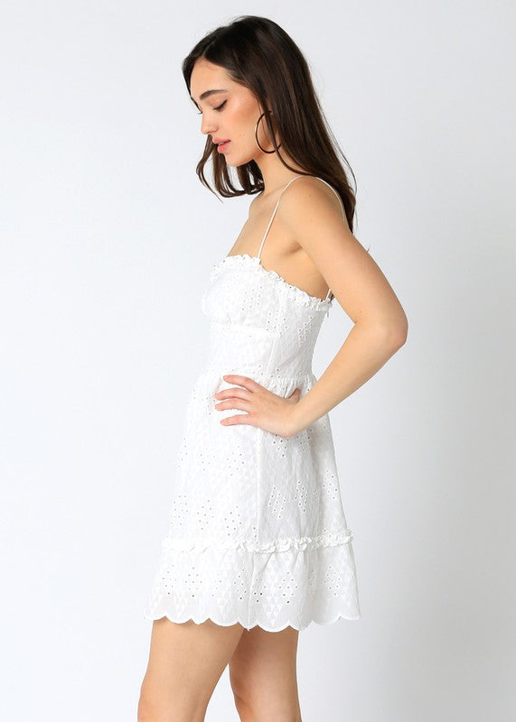 Evalina Eyelet Dress in White