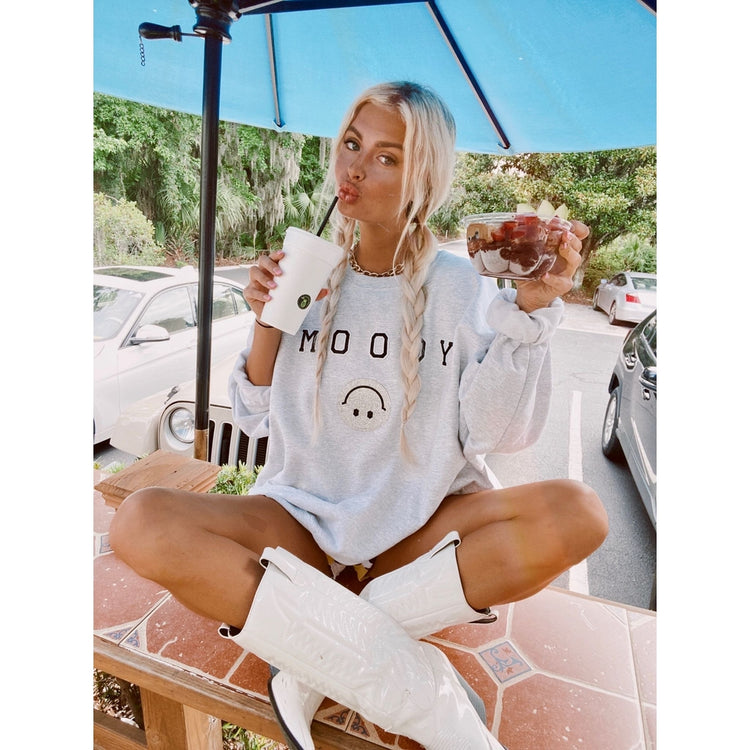 Moody Sparkle Smiley Sweatshirt