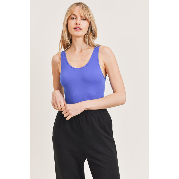 Olsen Ribbed Bodysuit in Royal Blue