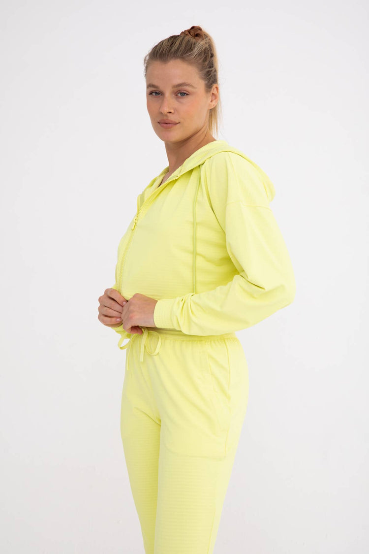 Fletcher Lounge Hoodie Set in Neon Lime