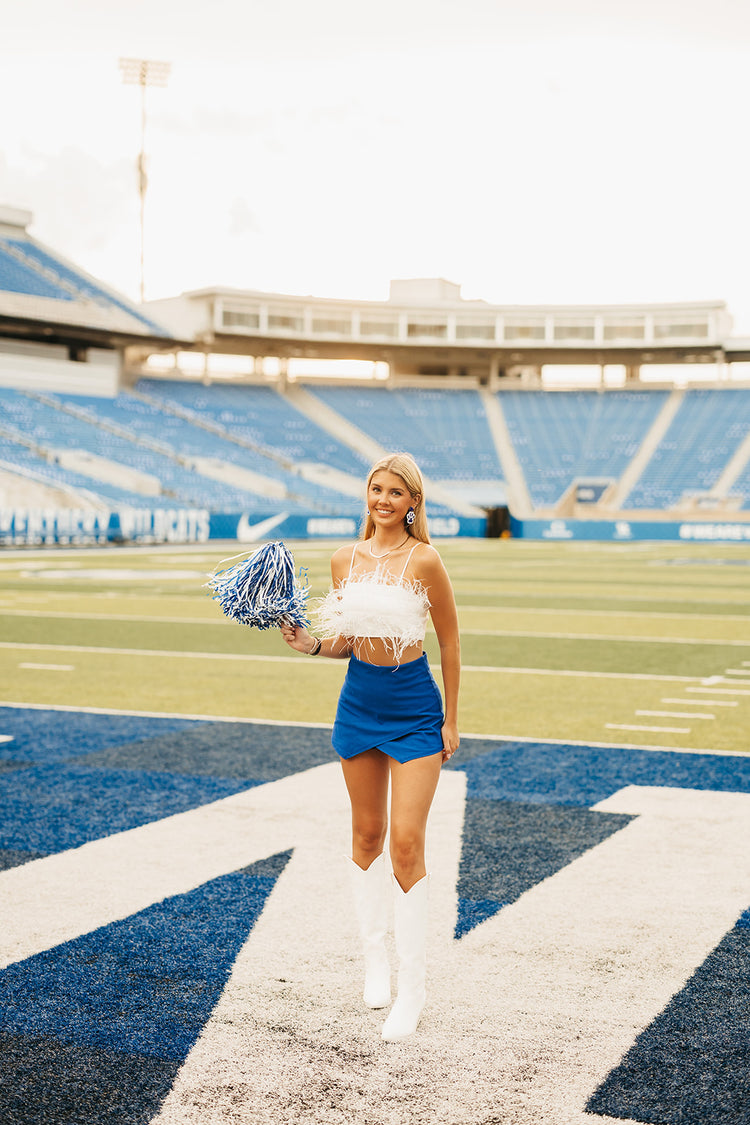 Margot Feather Crop Top in White