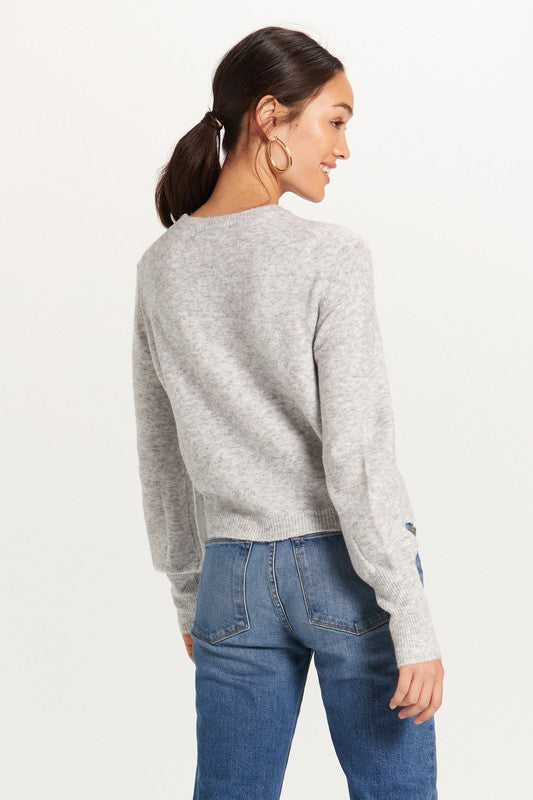 Hannigan Fuzzy Sweater in Heather Grey