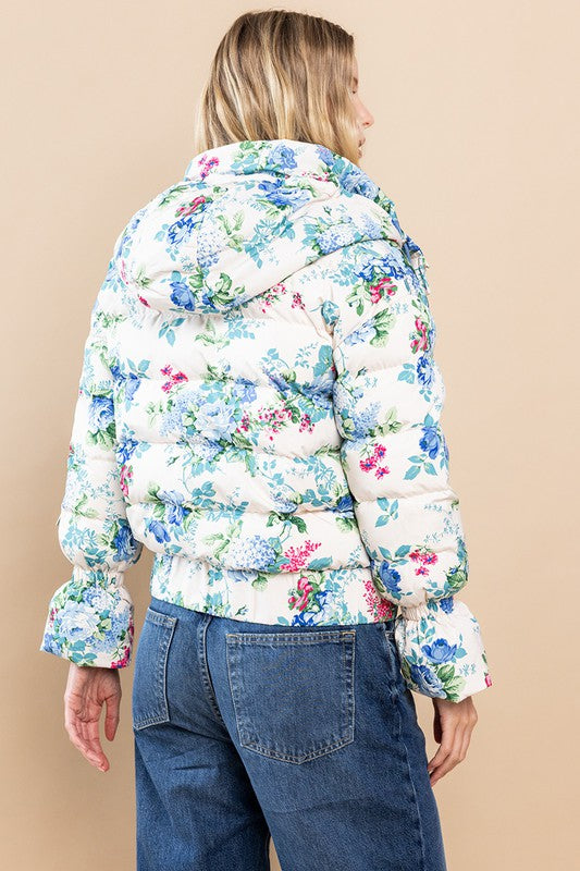 Rosewood Floral Puffer Jacket